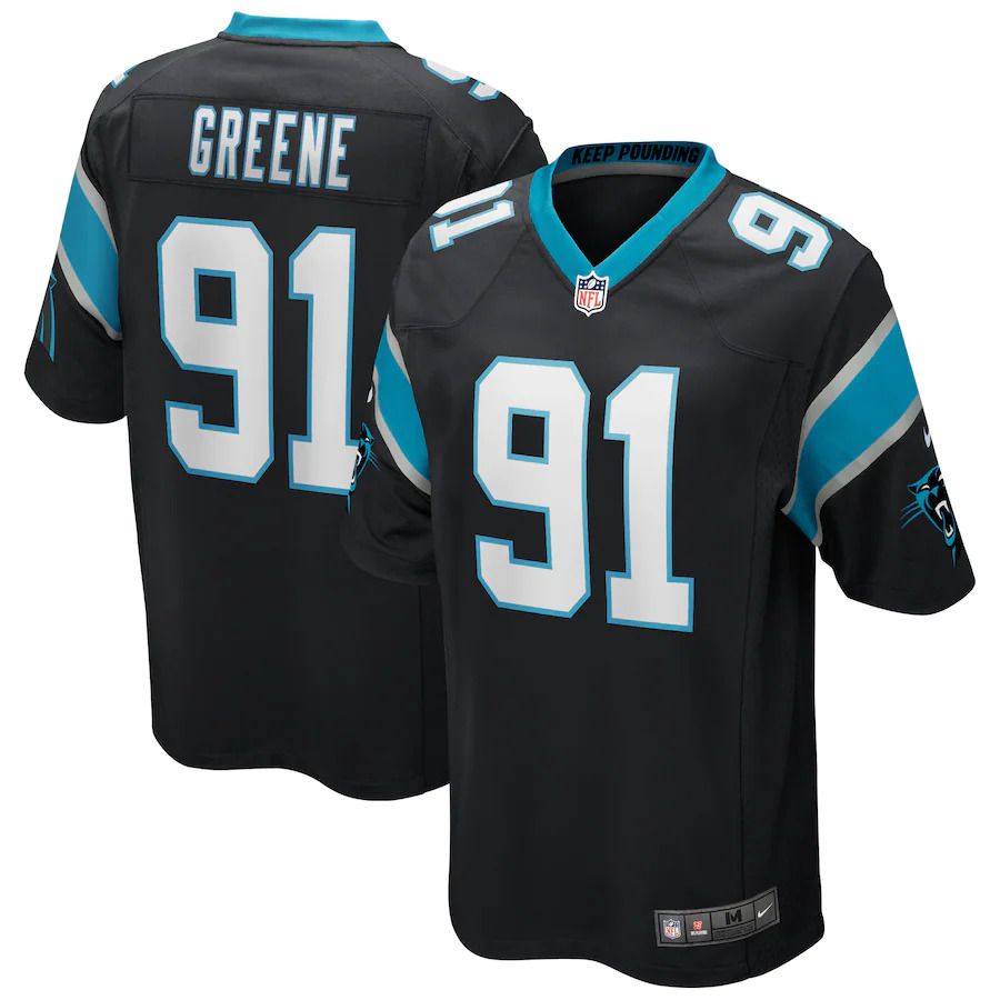 Men Carolina Panthers #91 Kevin Greene Nike Black Game Retired Player NFL Jersey